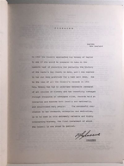 HISTORY OF THE COUNTY OF HAWKES BAY: Part 1