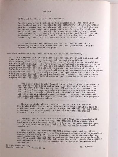 HISTORY OF THE COUNTY OF HAWKES BAY: Part 1
