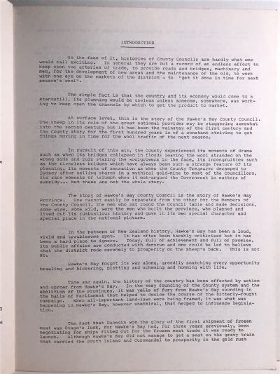 HISTORY OF THE COUNTY OF HAWKES BAY: Part 1