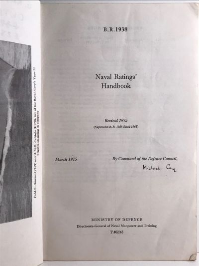 B.R. 1938 NAVAL RATINGS HANDBOOK 1975