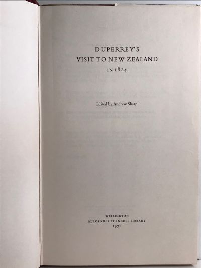 DUPERREY'S VISIT TO NEW ZEALAND IN 1824