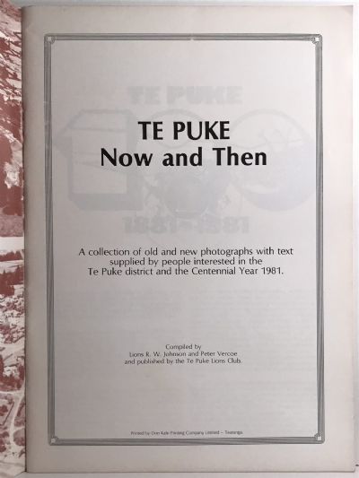NOW AND THEN: Te Puke 1881-1981