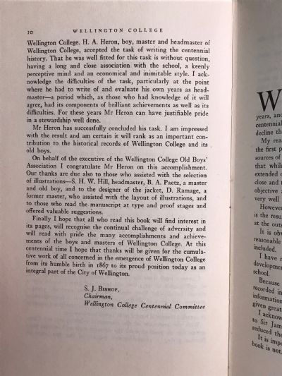 THE CENTENNIAL HISTORY OF WELLINGTON COLLEGE