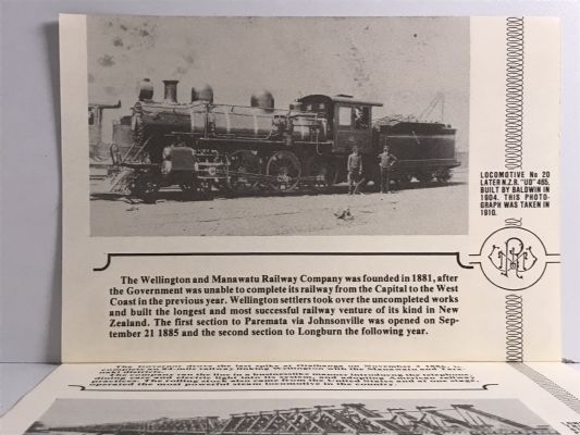 WELLINGTON - MANAWATU RAILWAY COMPANY: 100 Years Ago