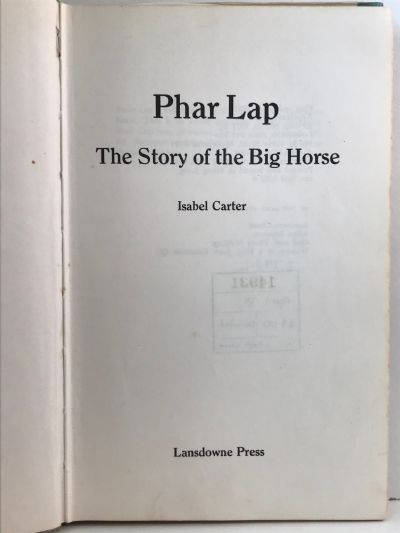 PHAR LAP: The Story of the Big Horse