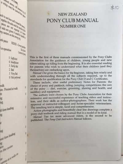 NEW ZEALAND PONY CLUB MANUAL: Number One