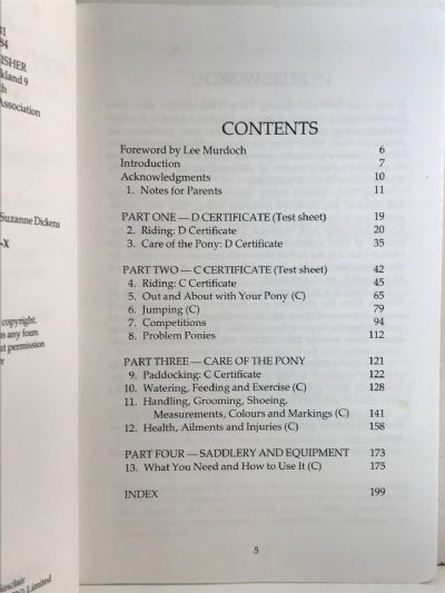NEW ZEALAND PONY CLUB MANUAL: Number One