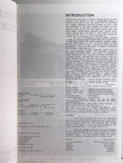 MILITARY AIRCRAFT SERIALS OF EUROPE