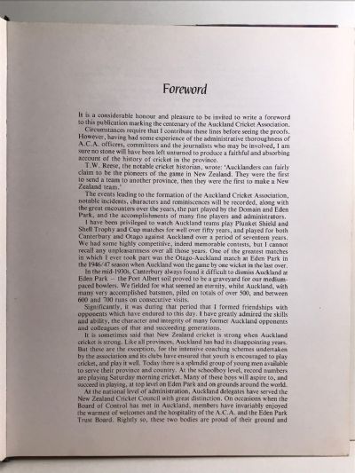 100 NOT OUT: A Centennial History of the Auckland Cricket Association