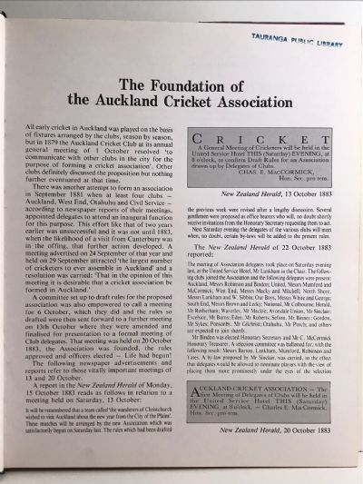 100 NOT OUT: A Centennial History of the Auckland Cricket Association
