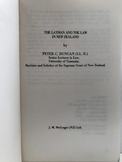 THE LAYMAN AND THE LAW: In New Zealand