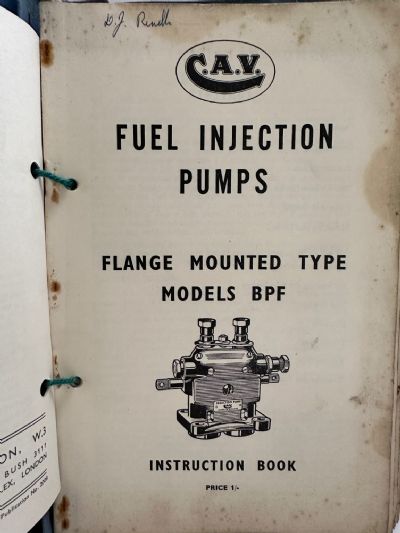 FUEL INJECTION EQUIPMENT INSTRUCTION BOOKS