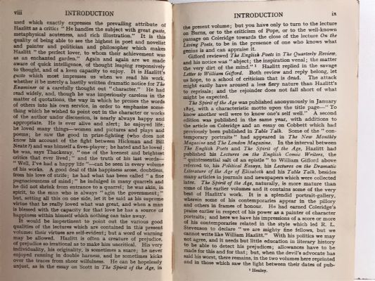 LECTURES ON ENGLISH POETS & THE SPIRIT OF THE AGE