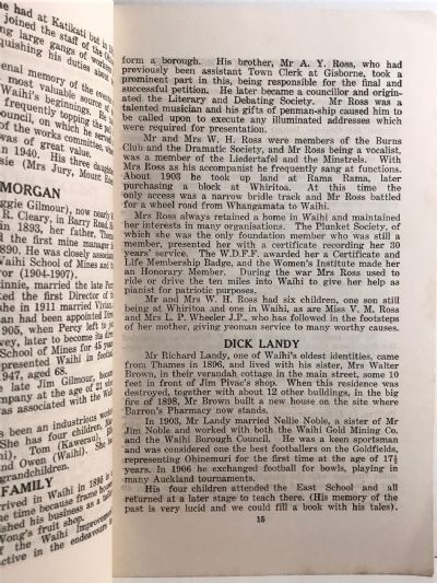 WAIHI BOROUGH COUNCIL DIAMOND JUBILEE 1902-1962
