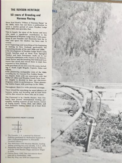 THE ROYDON HERITAGE: 50 Years of Breeding and Harness Racing