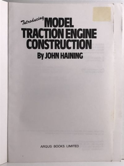 MODEL TRACTION ENGINE CONSTRUCTION