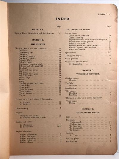 VINTAGE MOTOR SERVICE MANUAL: Ford 8 and 10 Van, Anglia and Prefect