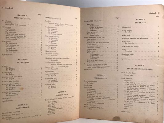 VINTAGE MOTOR SERVICE MANUAL: Ford 8 and 10 Van, Anglia and Prefect