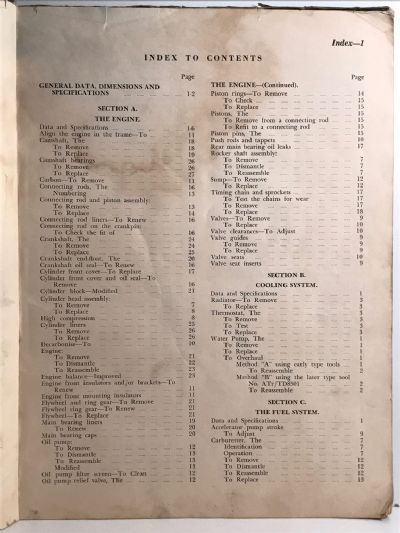 VINTAGE SERVICE MANUAL: Ford Mk 1 Zephyr and Consul 1951 - 1956 revised edition