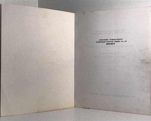 OWNERS WORKSHOP MANUAL: Holden 1948/53 - FJ, FE, FC, FB, EK, EJ, EH, HD, HR