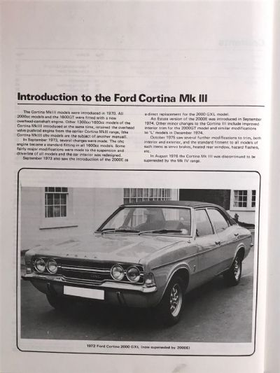 OWNERS WORKSHOP MANUAL: Ford Cortina III 1600 & 2000 OHC 1970 to 1976