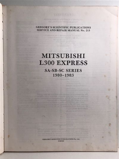 OWNERS WORKSHOP MANUAL: Mitsubishi L300 Express, Wagon / Van 1980 to 1983