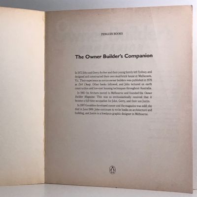 OWNER BUILDERS COMPANION: Build or Renovate your own Home - Earth, Stone, Timber
