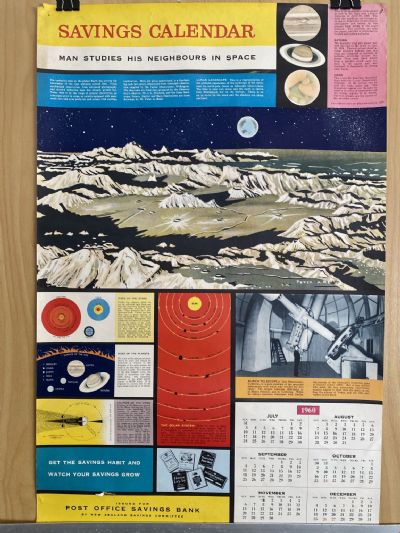 VINTAGE CALENDAR: Post Office Savings Bank 1960