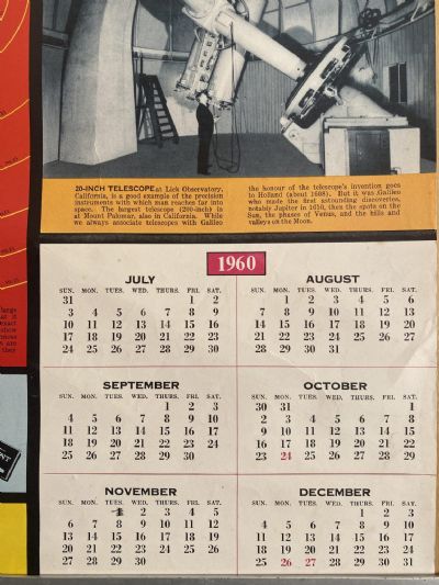 VINTAGE CALENDAR: Post Office Savings Bank 1960