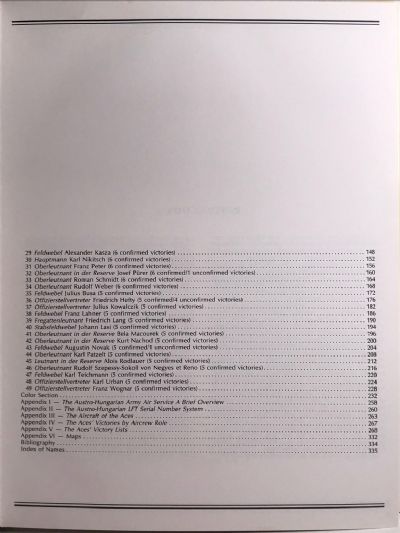 AIR ACES OF THE AUSTRO-HUNGARIAN EMPIRE 1914-1918