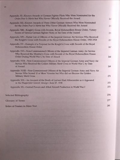 AVIATION AWARDS OF IMPERIAL GERMANY IN WORLD WAR I: Volume 1+2