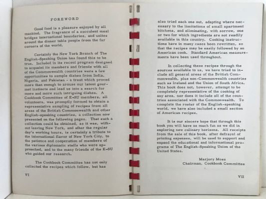 THE ENGLISH-SPEAKING UNION - INTERNATIONAL COOKBOOK
