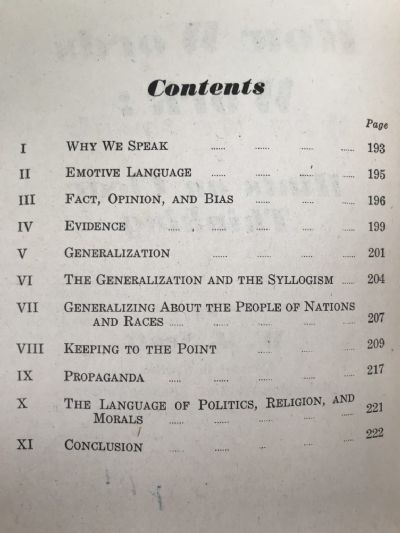 HOW WORDS WORK: Hints on Clear Thinking