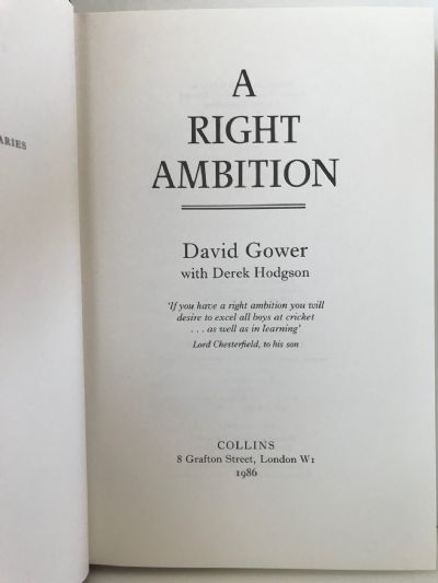 A RIGHT AMBITION