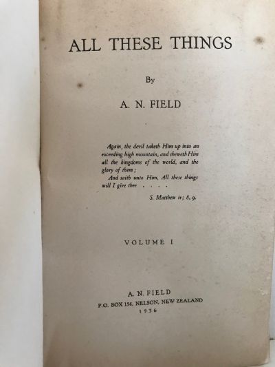 ALL THESE THINGS: Volume 1