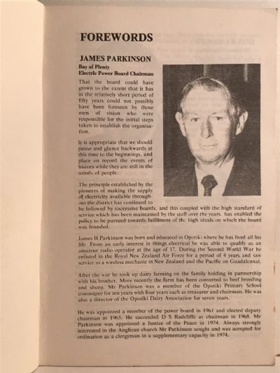 ELECTRICITY IN THE BAY OF PLENTY: History of the first 50 Years of the BOP Power Board