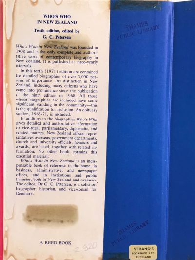 WHO'S WHO IN NEW ZEALAND: 10th edition 1971