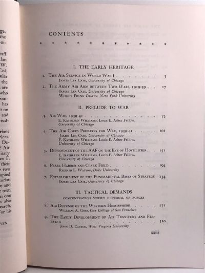 THE ARMY AIR FORCES IN WORLD WAR II: Volume One - Plans & Early Operations
