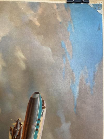 VINTAGE POSTER: TEAL Lockheed Electra ZK-TEA in flight