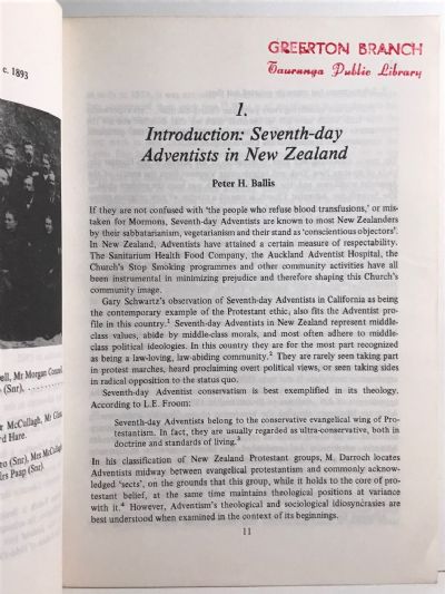 IN AND OUT OF THE WORLD: Seventh-Day Adventists in New Zealand