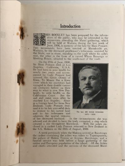 WAITARA 1859-1936: Souvenir of Pomare Memorial Meeting