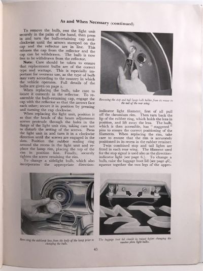 VAUXHALL OWNERS HANDBOOK: Velox and Cresta