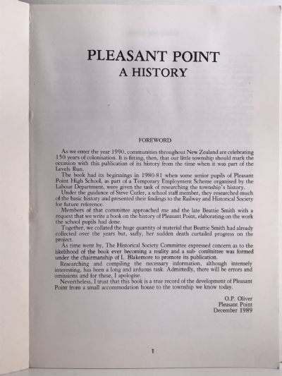 PLEASANT POINT: A History