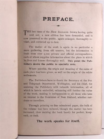  THE NEW ZEALAND INDEX 1912  - Everyplace in New Zealand