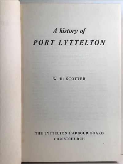 A HISTORY OF PORT LYTTELTON