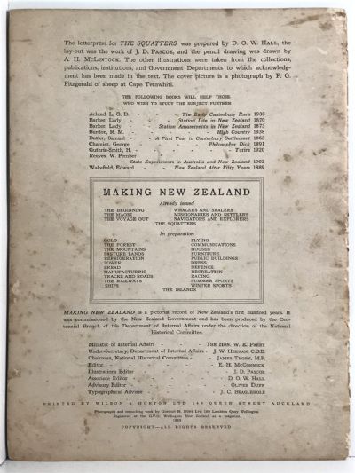 MAKING NEW ZEALAND: Pictorial Surveys of a Century No.7 - The Squatters
