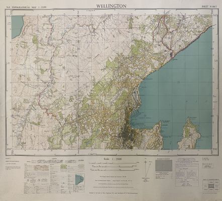 VINTAGE TOPOGRAPHICAL MAP: Wellington / Sheet N164/2, 1952 