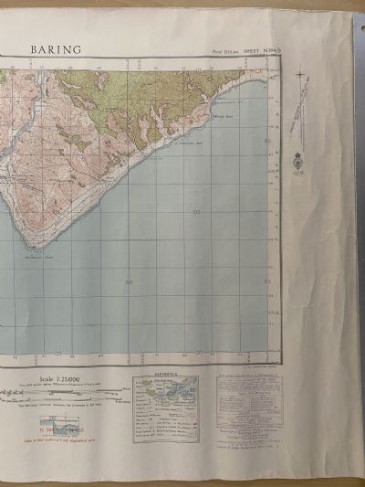 VINTAGE TOPOGRAPHICAL MAP: Baring / Sheet N164/9, 1946