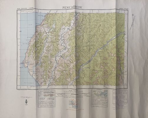 VINTAGE TOPOGRAPHICAL MAP: Pencarrow / Sheet N164/6, 1945 