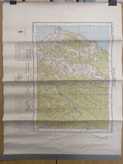 VINTAGE TOPOGRAPHICAL MAP: Pencarrow / Sheet N164/6, 1945